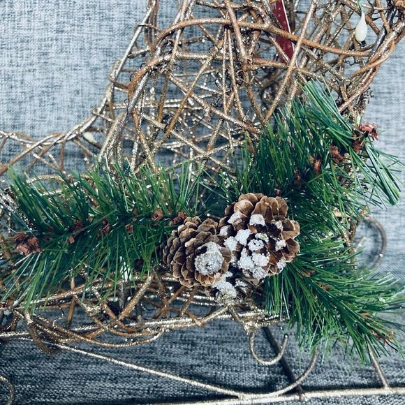 Sparkling Christmas Holiday Santa Sleigh Decor - Picture 2 of 4